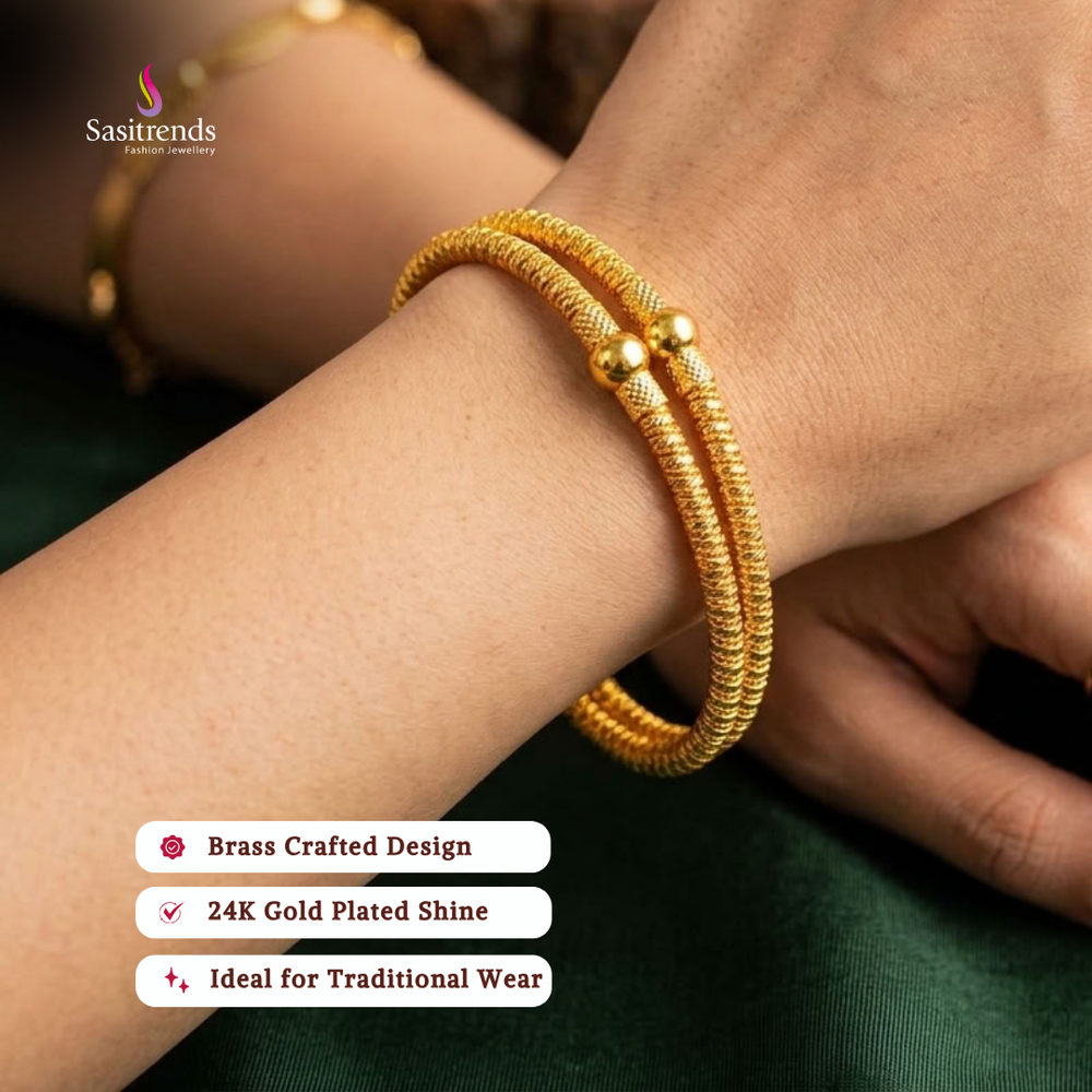 Real gold look guaranteed 24k micro gold plated bangles - Sasitrends