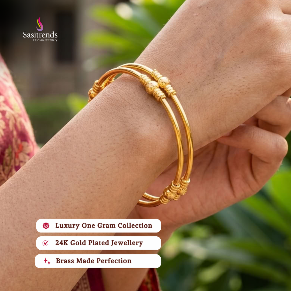 Real gold look guaranteed 24k micro gold plated bangles - Sasitrends