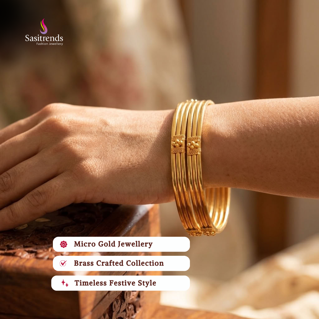 Real gold look guaranteed 24k micro gold plated bangles - Sasitrends