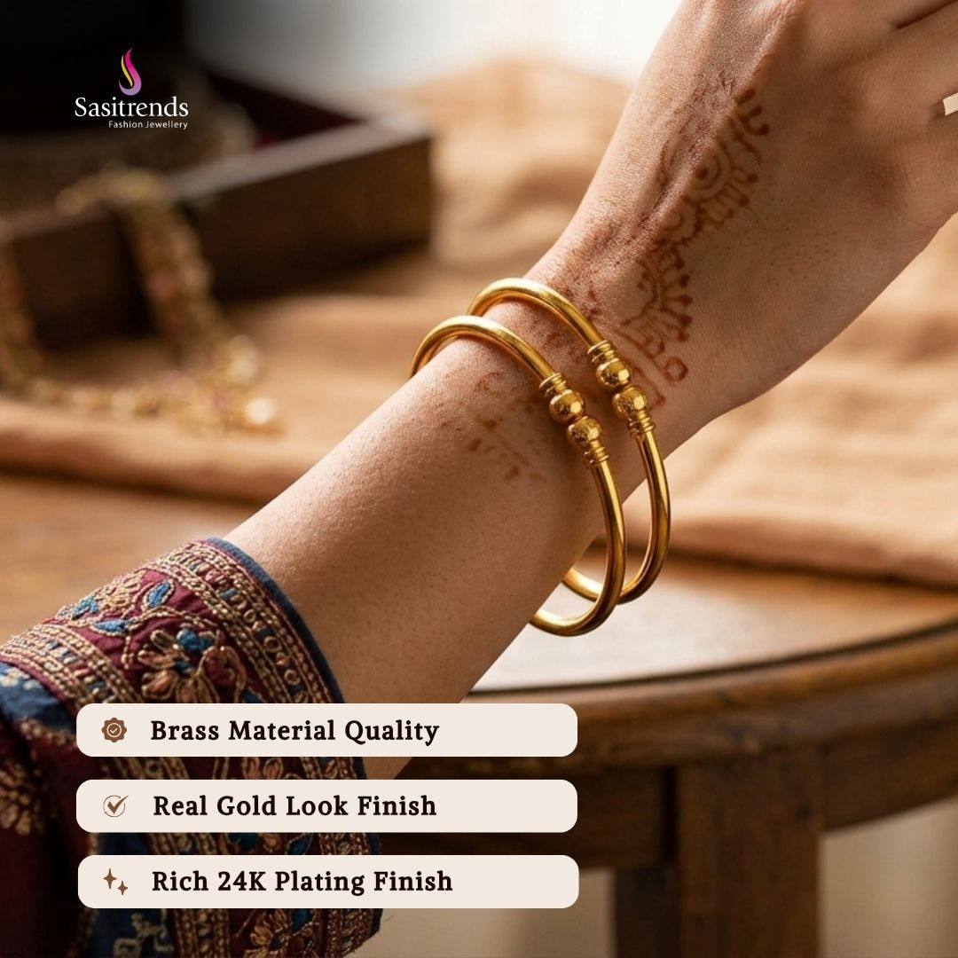 Micro Gold Plated Bangle Model Image - Sasitrends