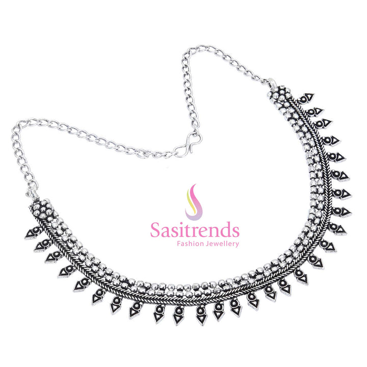 Sasitrends - Latest Oxidised Leaf Necklace For Women & Girls