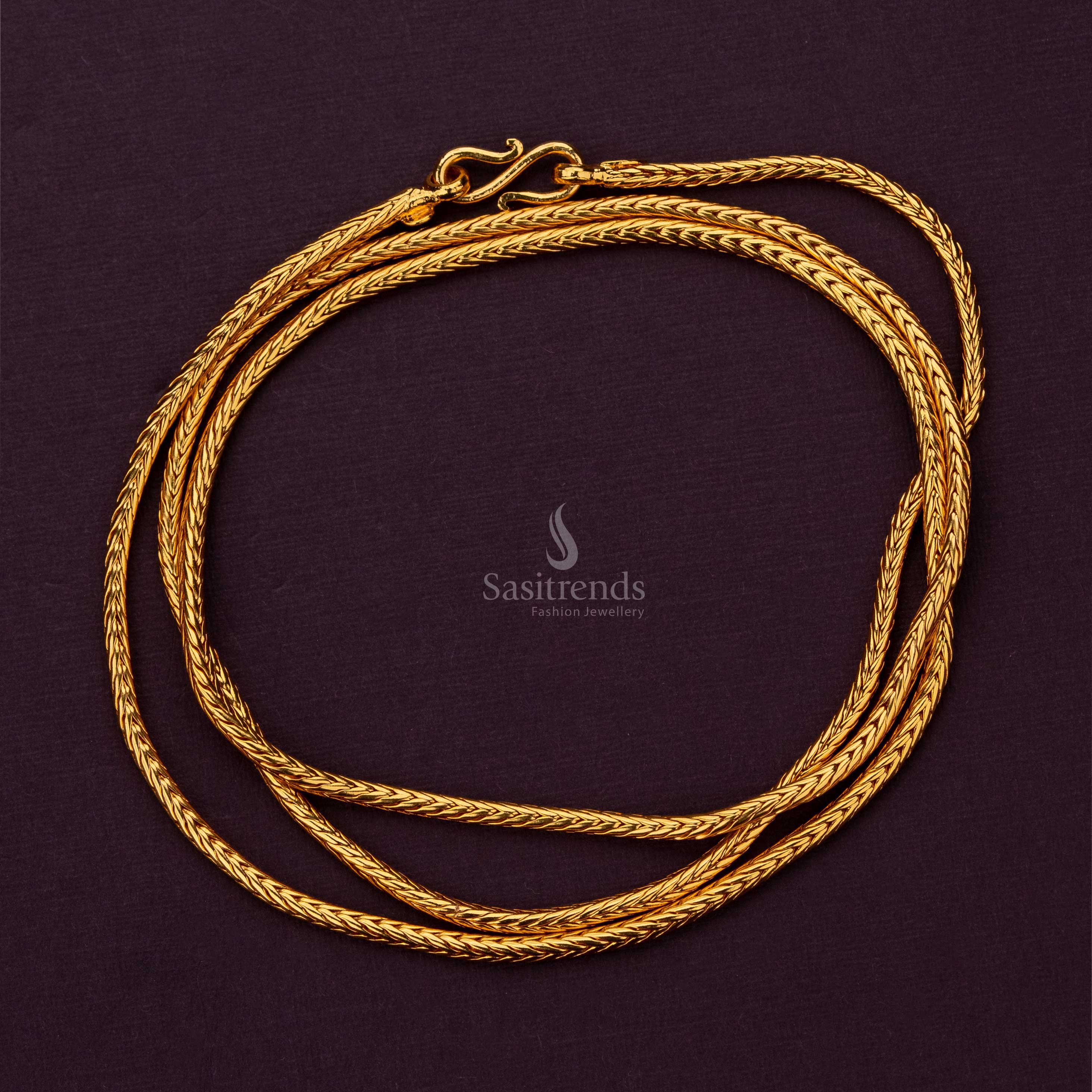 Guaranteed Micro Gold Plated Saradu Chain | Available in Thin, Medium and Thick  - Sasitrends - Sasitrends