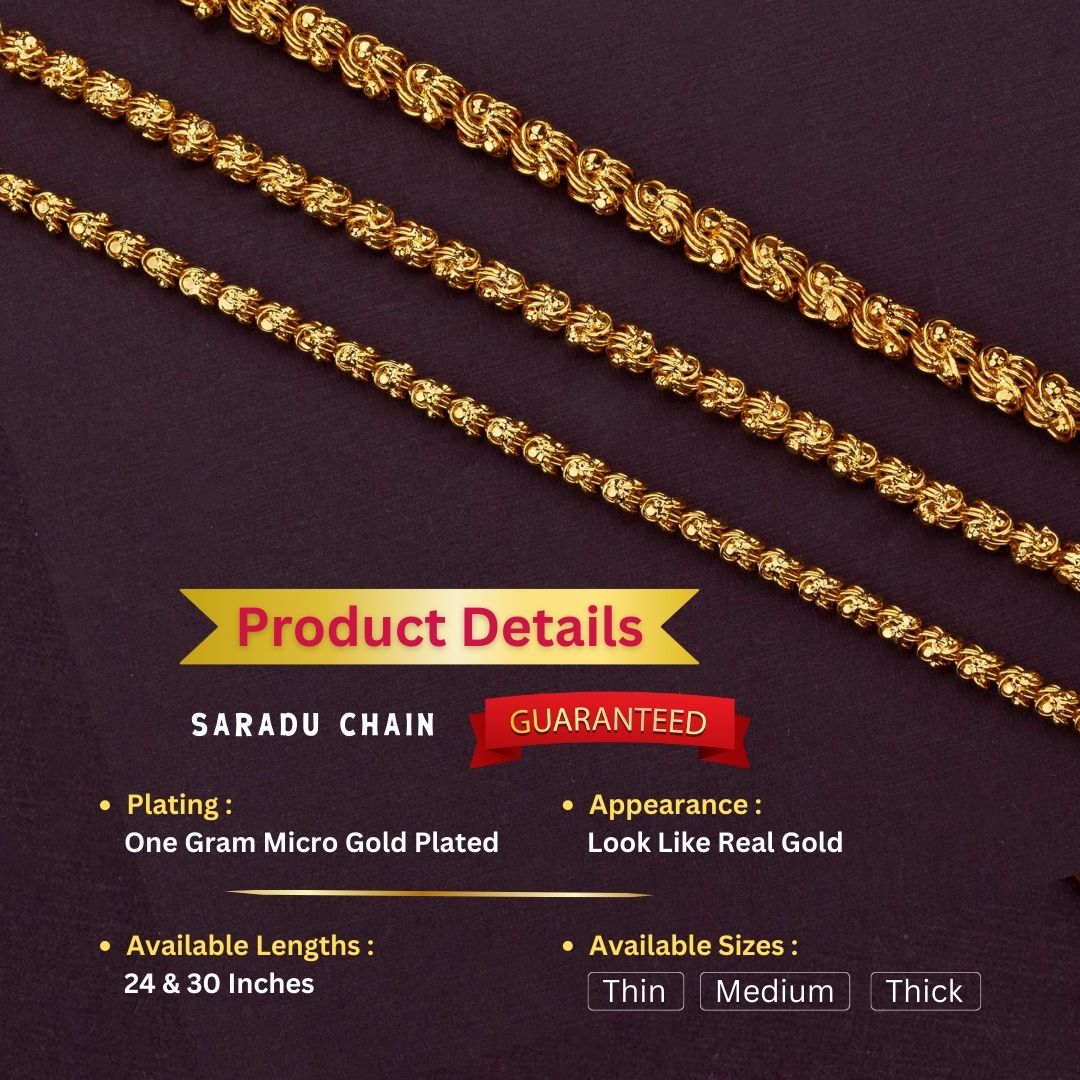 Guaranteed Dasavatharam 24K Micro Gold Plated Chain - Sasitrends