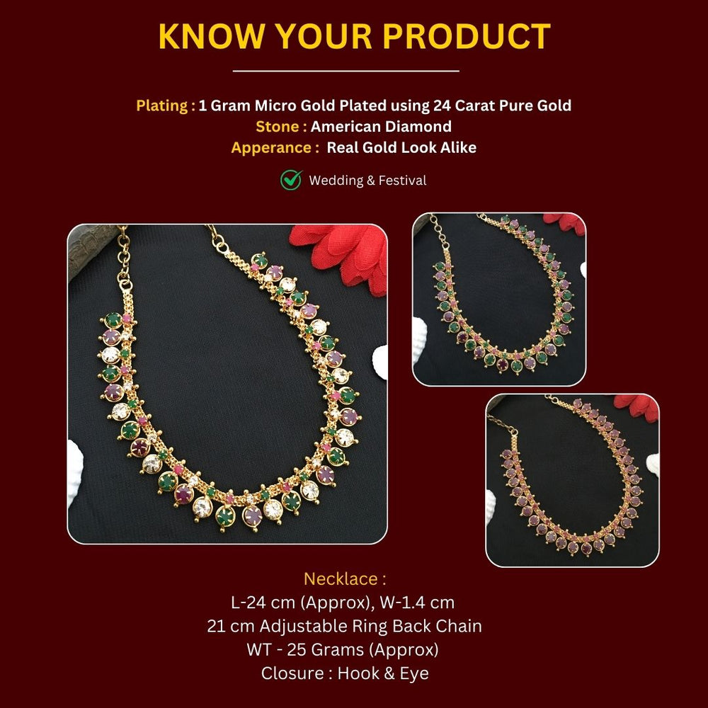 Micro Gold Plated Necklace Set Measurement Image - Sasitrends