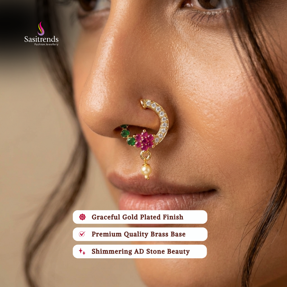 Micro gold plated nose pin model image - Sasitrends