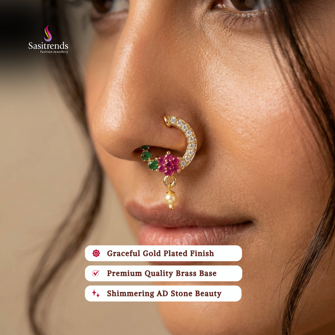 Micro gold plated nose pin model image - Sasitrends