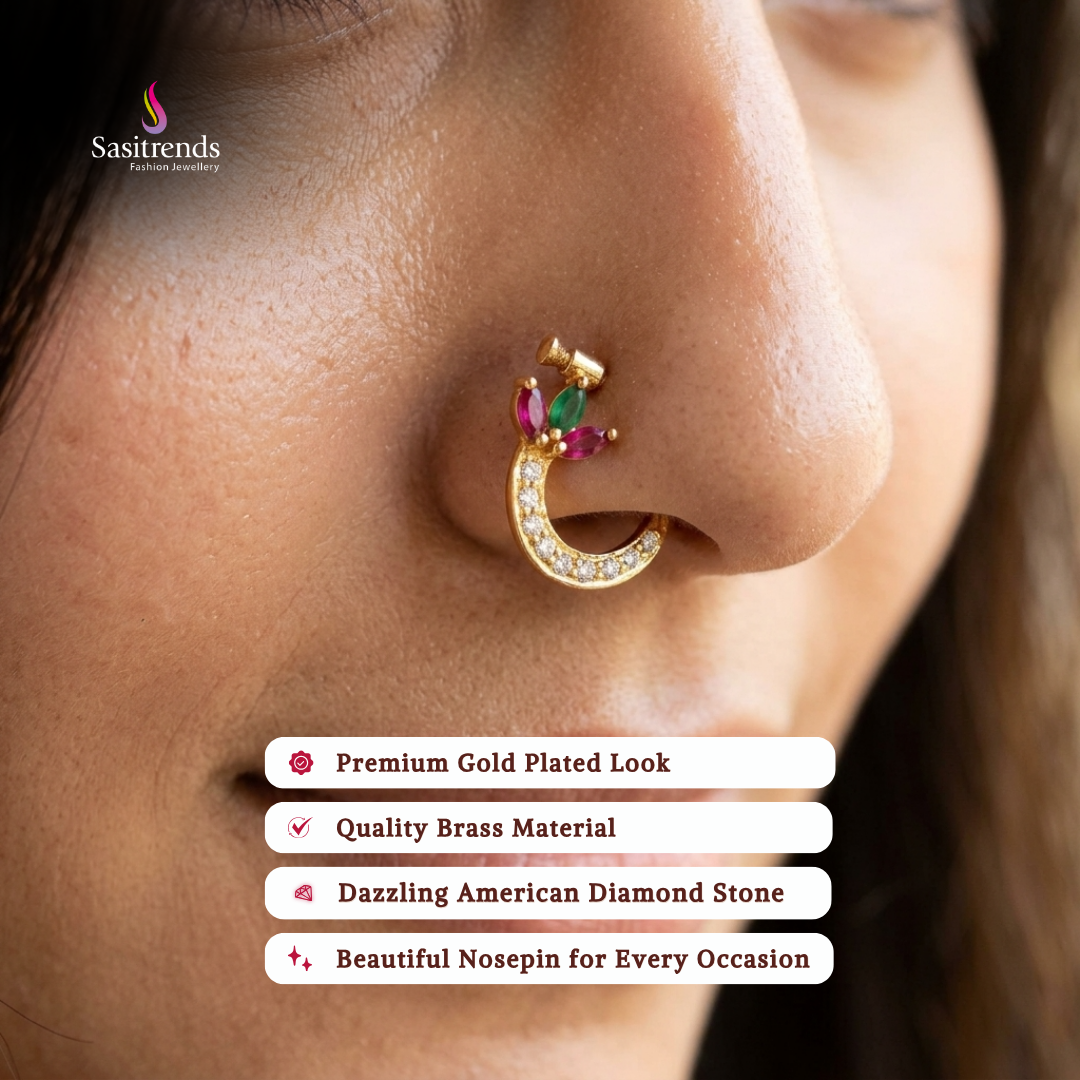 Micro gold plated nose pin model image - Sasitrends