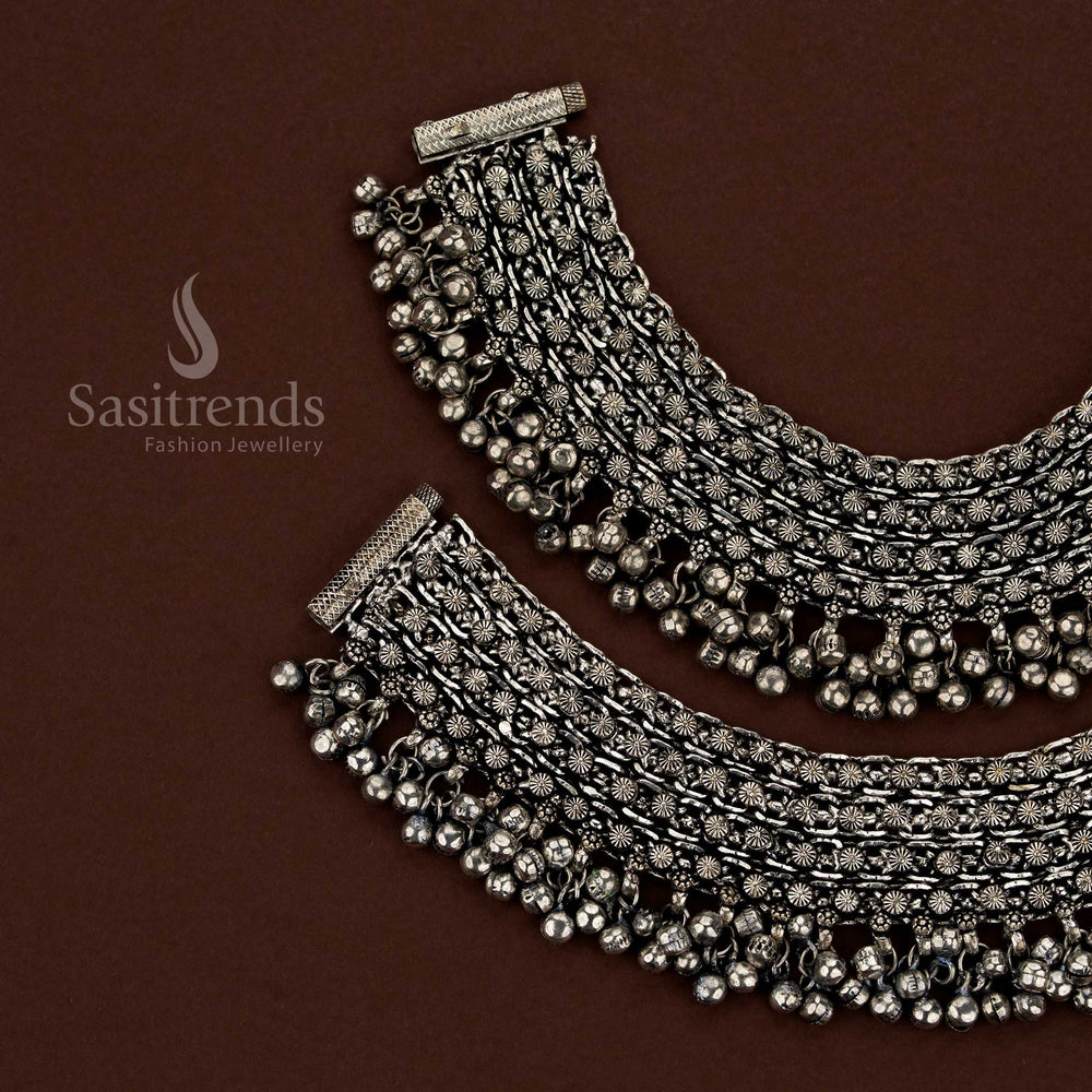 Oxidised broad ghungroo anklet for festive wear – Sasitrends