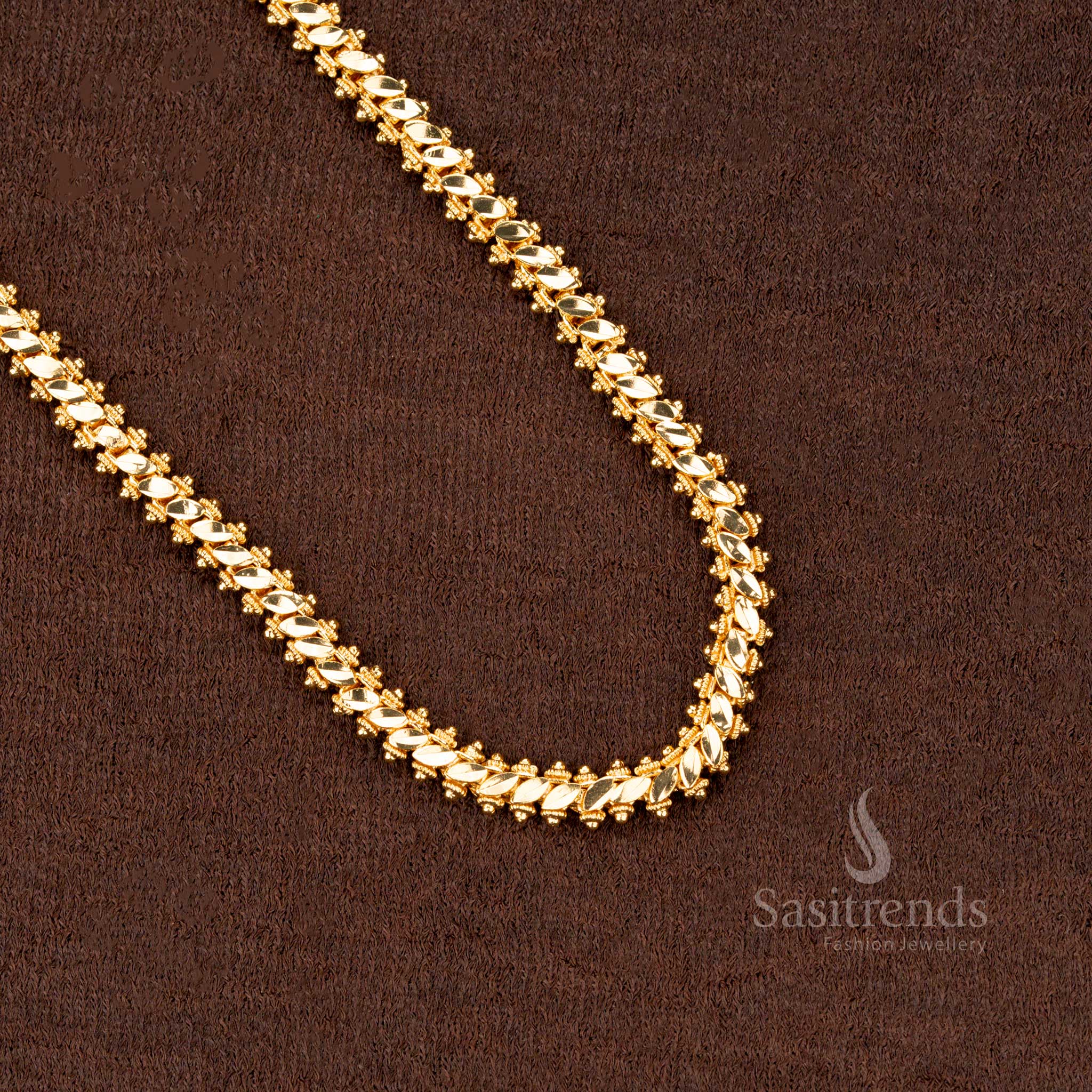 24-carat pure gold plated 2 side Gajiri chain with structured interlinked craftsmanship, look like real gold - Sasitrends