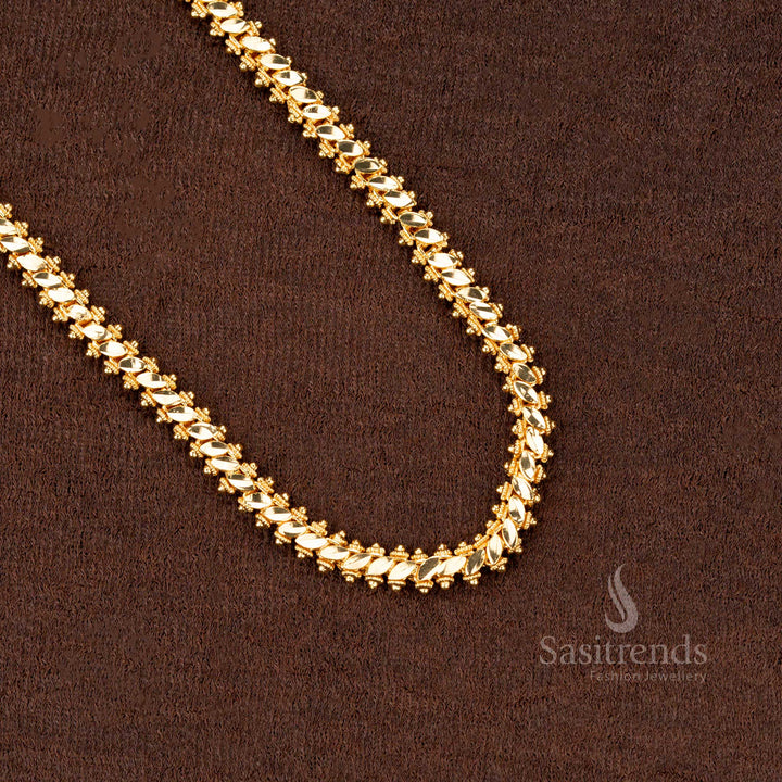 24-carat pure gold plated 2 side Gajiri chain with structured interlinked craftsmanship, look like real gold - Sasitrends