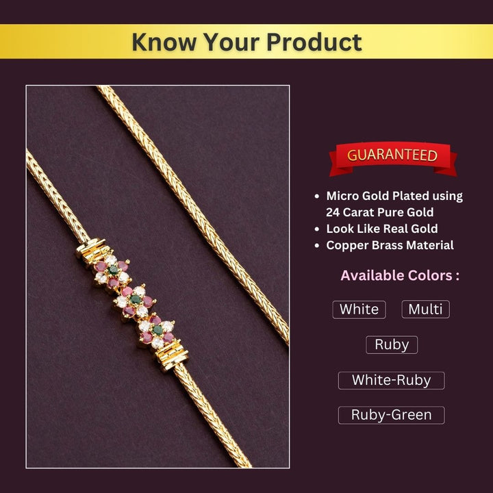 Micro Gold Plated Mugappu Chains Measurement Image - Sasitrends