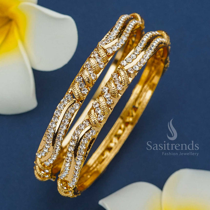 Latest Micro Gold Plated Stone Bangles for Women - Online Shopping