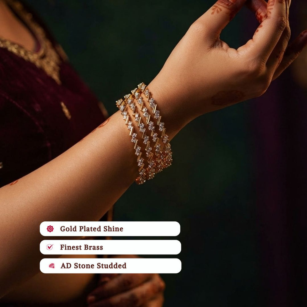Guaranteed Micro gold plated AD stone bangles model image - Sasitrends