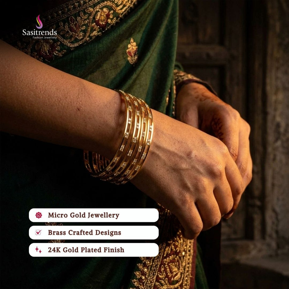 Guaranteed Micro gold plated para stone bangles model image - Sasitrends