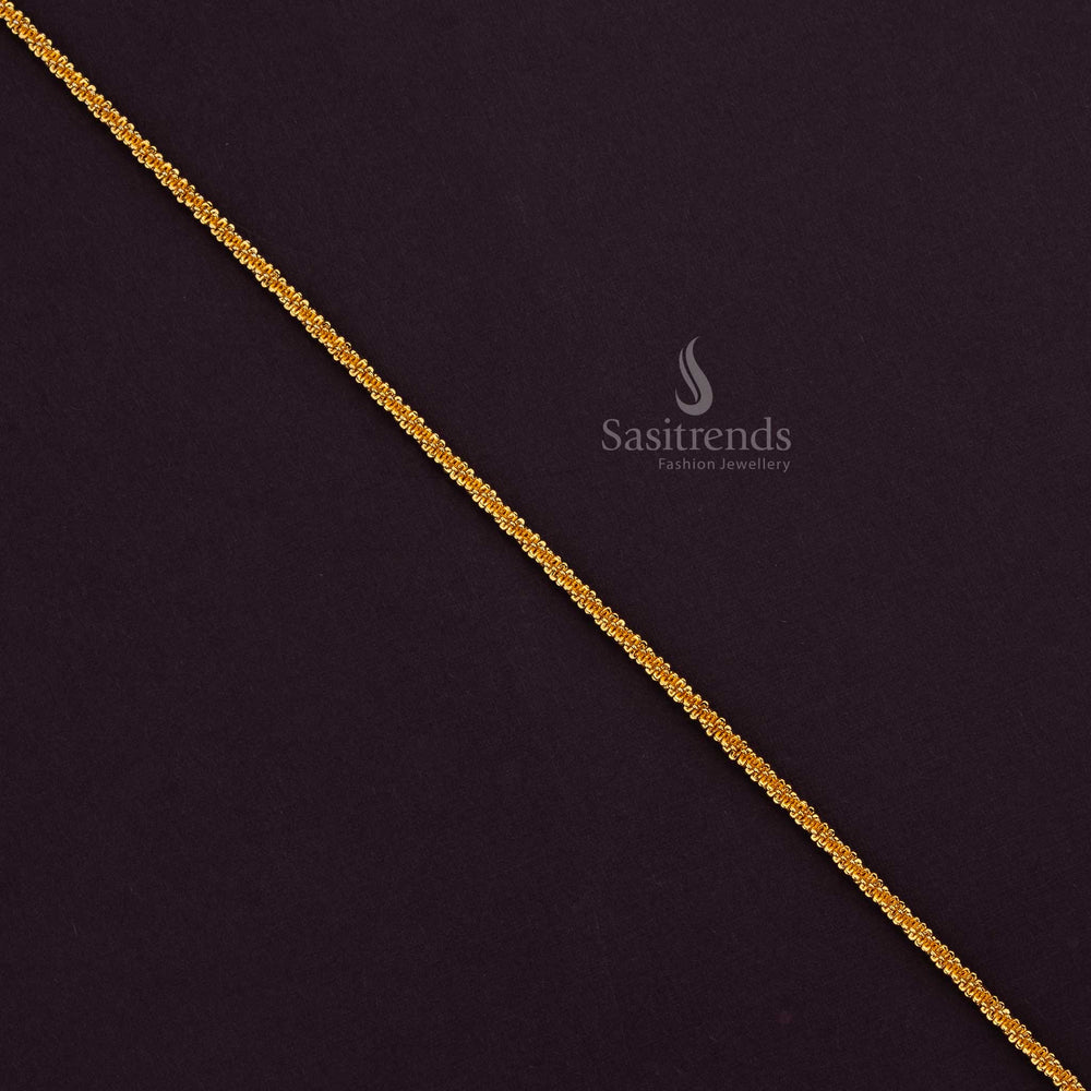Traditional Spiral Beaded Gold Plated Chain – Perfect for Temple & Festive Wear - Sasitrends