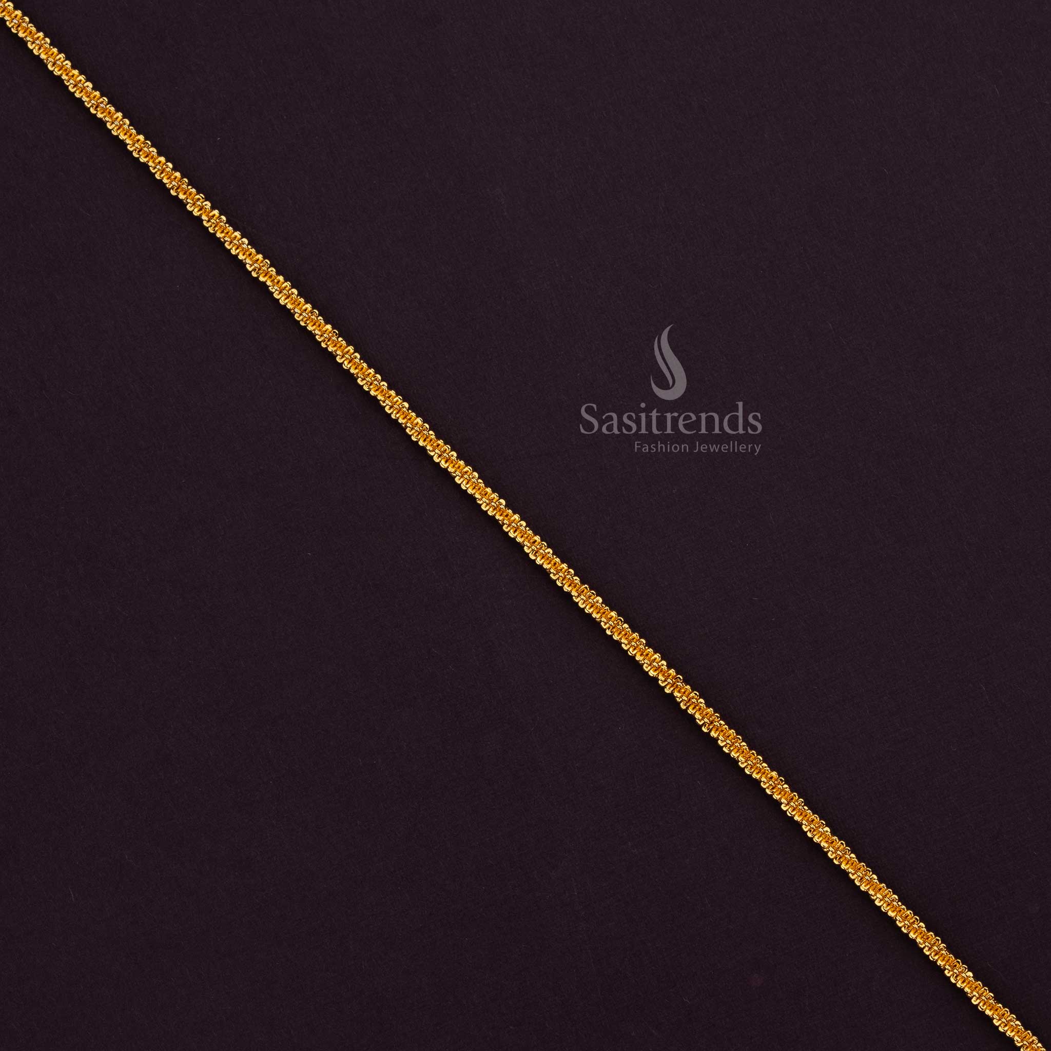 Traditional Spiral Beaded Gold Plated Chain – Perfect for Temple & Festive Wear - Sasitrends