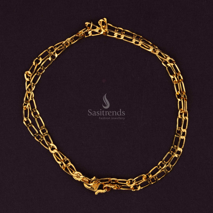Attractive Guaranteed Micro Gold Plated Figaro Link Chain with Sleek Design For Special Events - Sasitrends