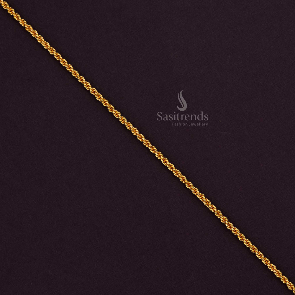 24 Carat Pure Gold Plated Rope Chain with Twisted Interlinked Design - Sasitrends