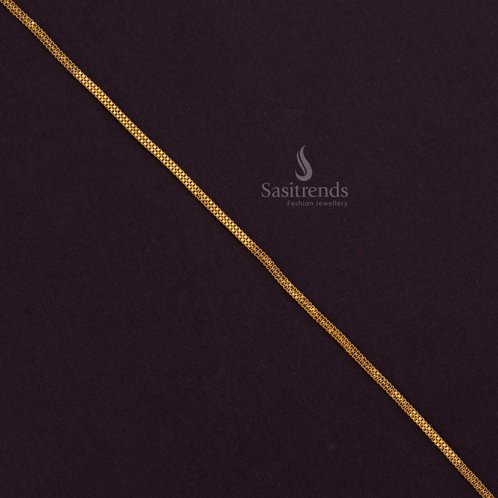 24 Carat Pure Gold Plated Flat Mesh Chain with Elegant Finish - Sasitrends