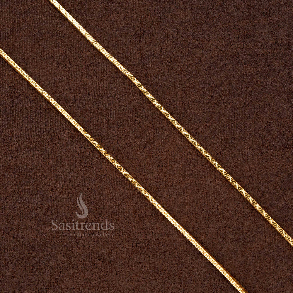 24 Carat Pure Gold Plated Diamond Cut Chain with Elegant Finish - Sasitrends