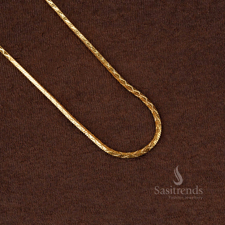 Traditional Diamond Cut Gold Plated Chain – Perfect for Temple & Festive Wear - Sasitrends