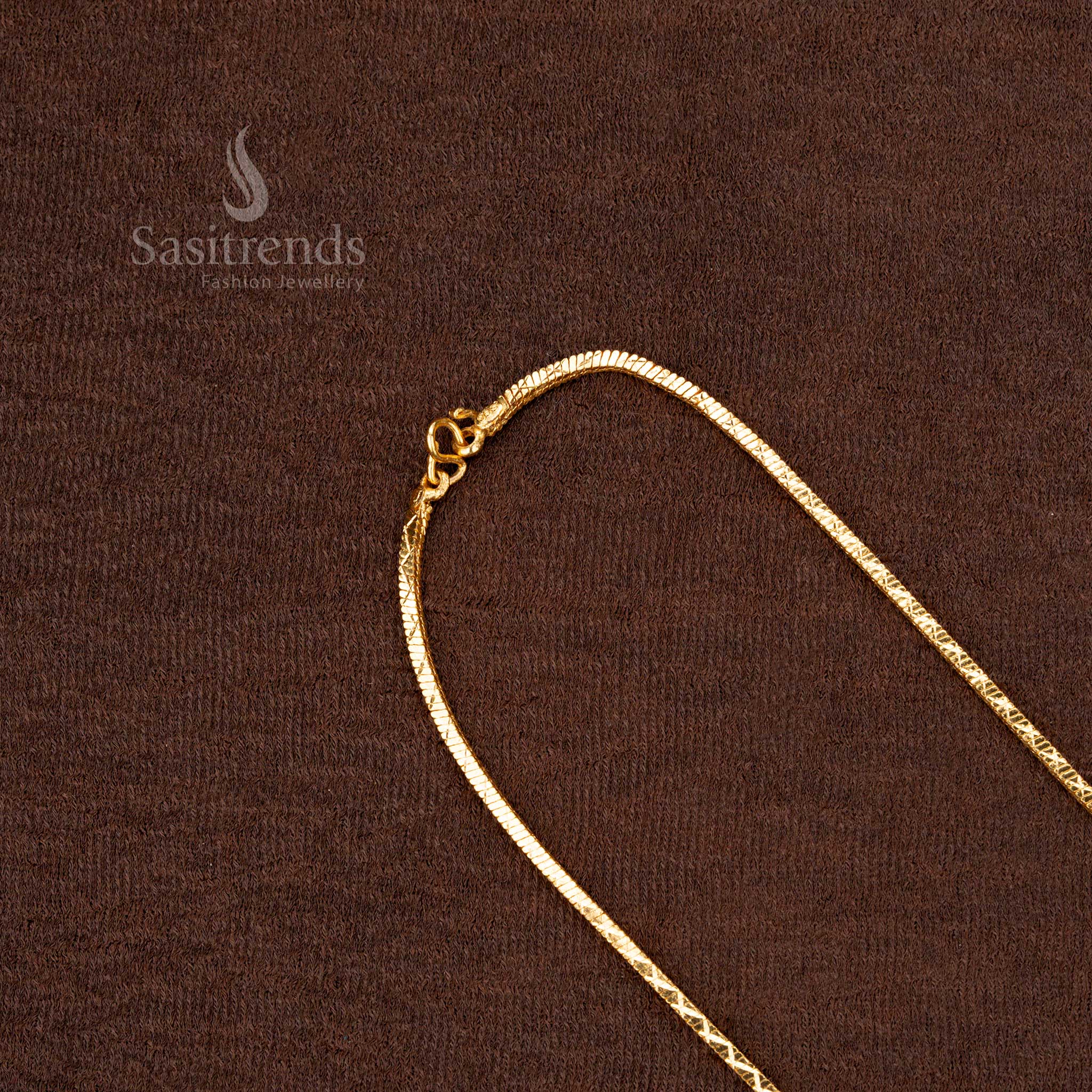 Traditional Diamond Cut Gold Plated Chain – Perfect for Temple & Festive Wear - Sasitrends