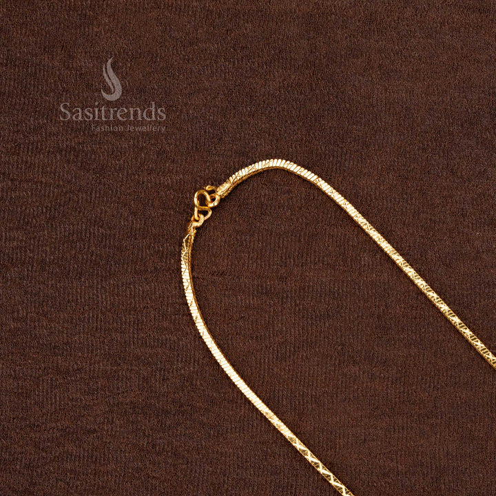 Traditional Diamond Cut Gold Plated Chain – Perfect for Temple & Festive Wear - Sasitrends