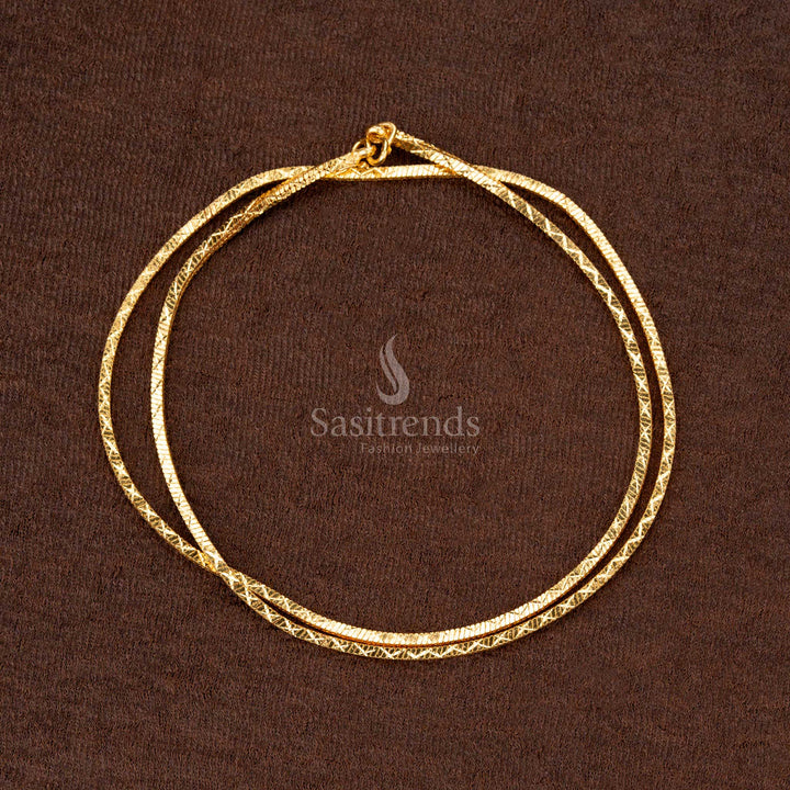 Elegant Micro Gold Plated Textured Diamond Cut Chain – Look Like Real Gold -Guaranteed - Sasitrends