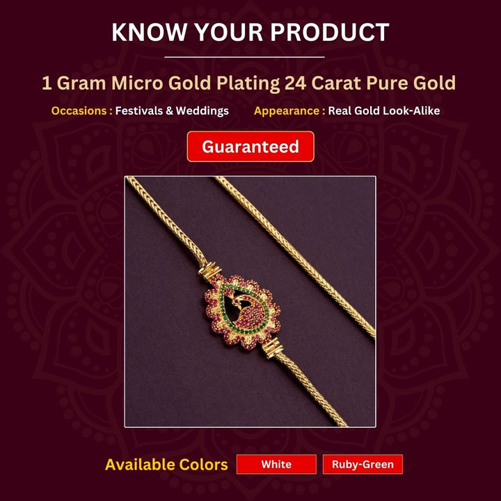 Micro gold plated Mugappu Chain Measurement Image -Sasitrends