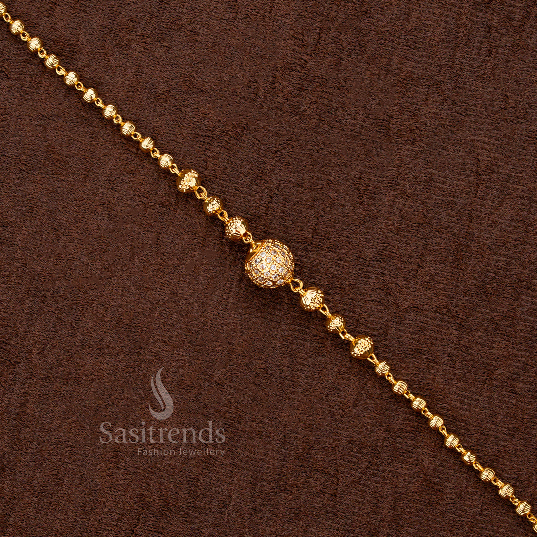 Collection of One Gram Micro Gold Plated Ball Design Bracelets for Women Sasitrends