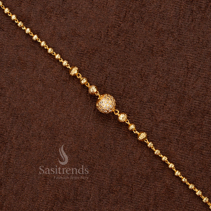Micro gold plated bracelet with a bold arrangement of ball elements for a standout accessory - Sasitrends