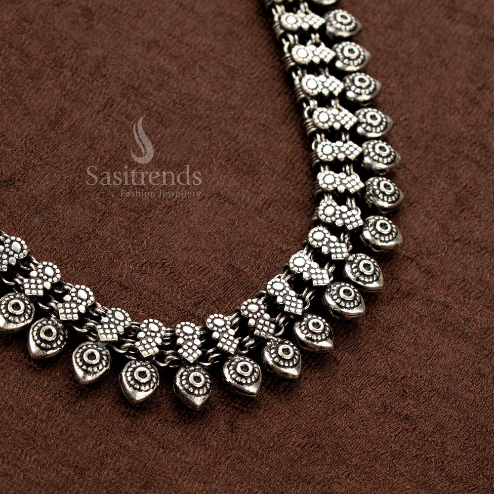 Kolapuri Style Oxidised Necklace with Eye Motif Beads – Sasitrends