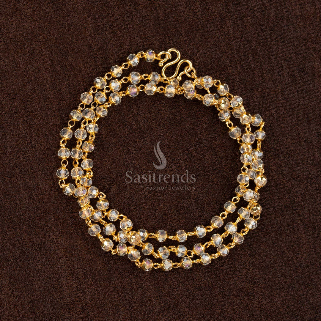 Micro Gold Plated Elegant Crystal Bead Chain for Traditional Wear – Sasitrends