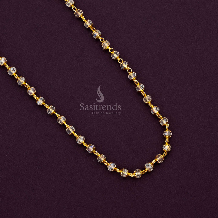 24 Carat Pure Gold Look Sparkling Bead Necklace for Sarees – Sasitrends