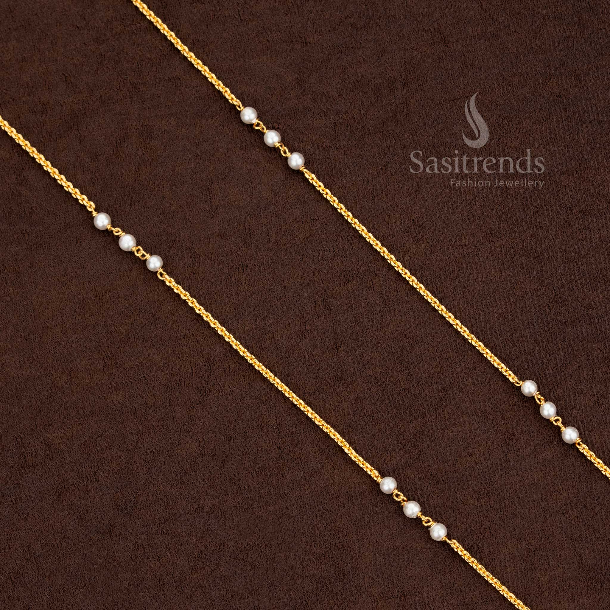 High-Quality Micro Gold Plated Single Layered Pearl Necklace – Sasitrends