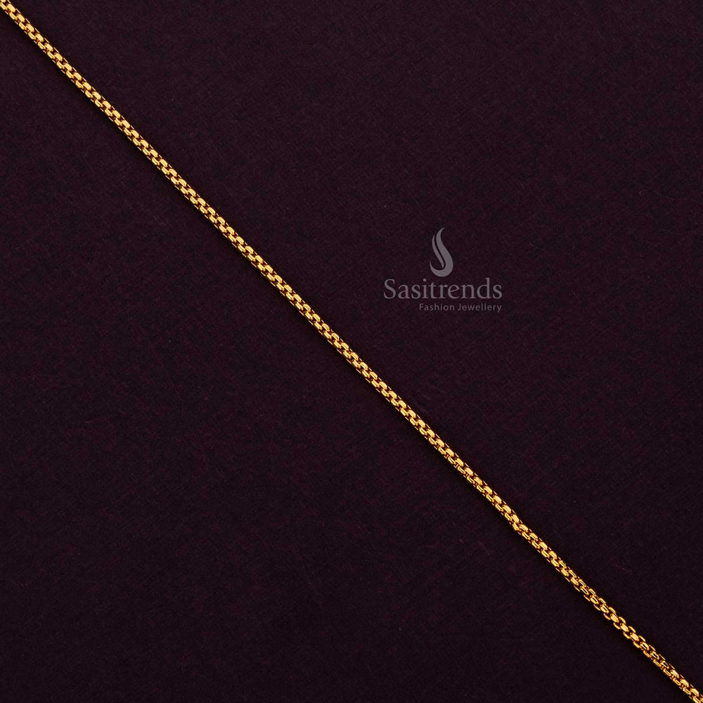 Stylish Box Chain with Micro Gold Plating, One Gram Jewellery for Saree Wear – Sasitrends