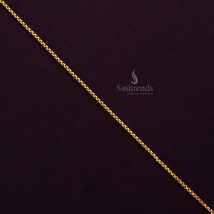 Stylish Box Chain with Micro Gold Plating, One Gram Jewellery for Saree Wear – Sasitrends