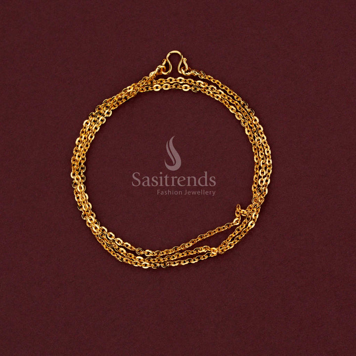 Micro Gold Plated Interlocking Oval Link Everyday Wear Traditional Layering Neck Chain - Sasitrends
