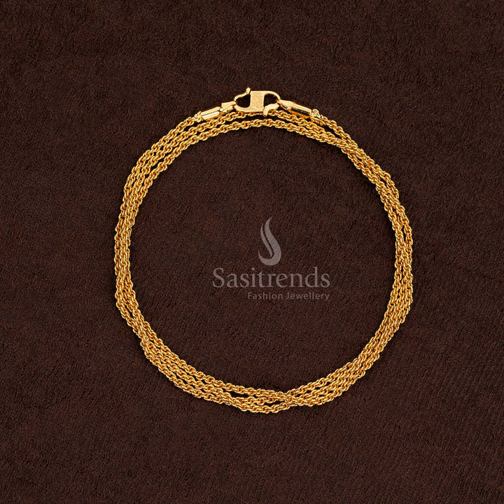 24K Pure Gold Plated Micro Round Link Chain – One Gram Jewellery with Real Gold Look - Sasitrends