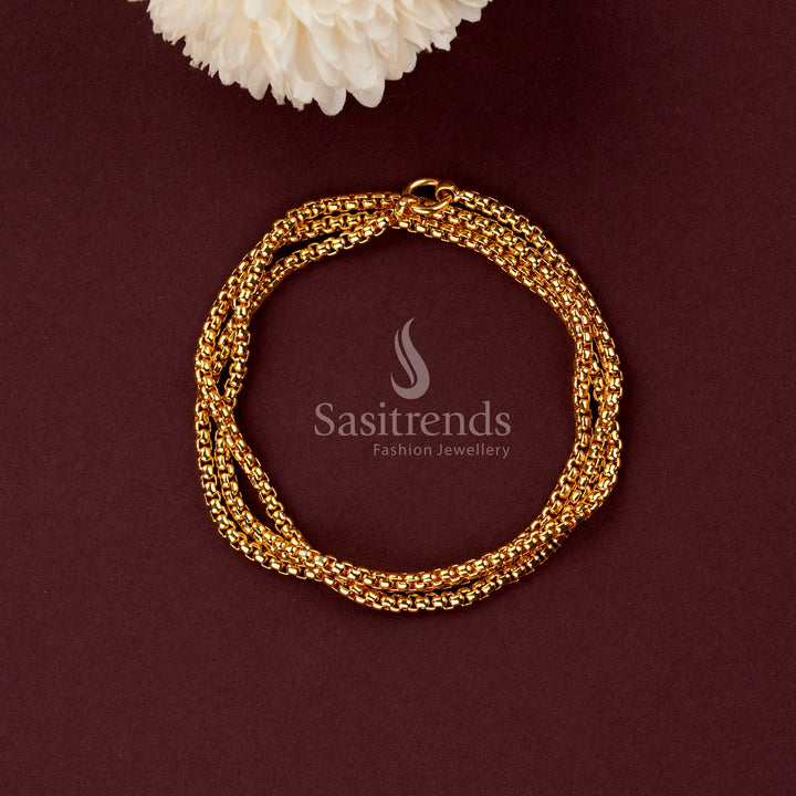 Guaranteed 24 carat look gold plated traditional neck chain ensemble for men and women.