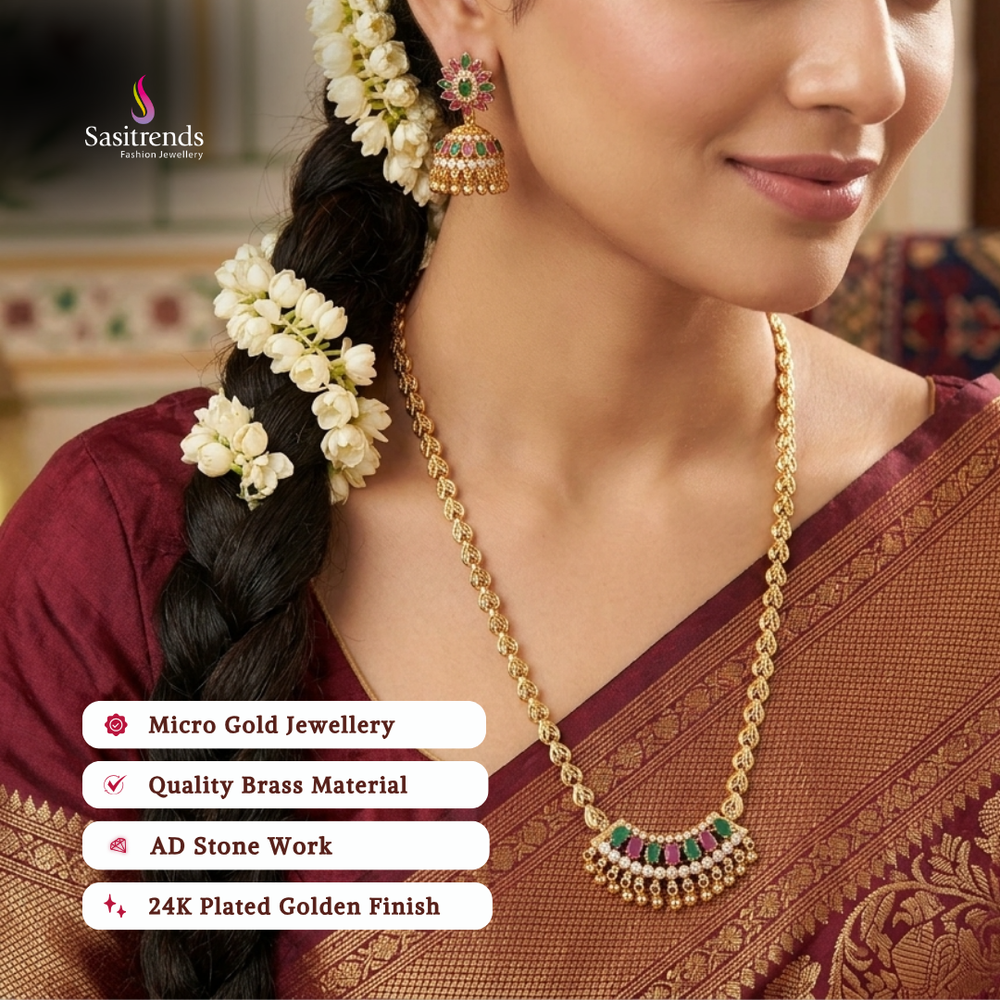 Micro gold plated necklace model image - Sasitrends