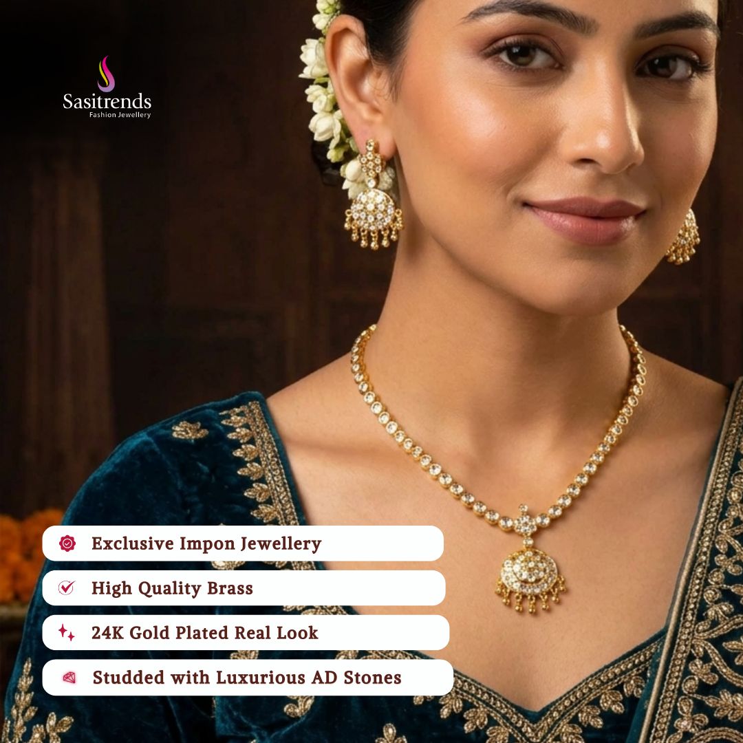 Micro gold plated jewellery set model image - Sasitrends