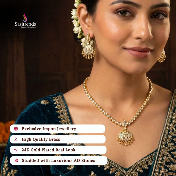Micro gold plated jewellery set model image - Sasitrends