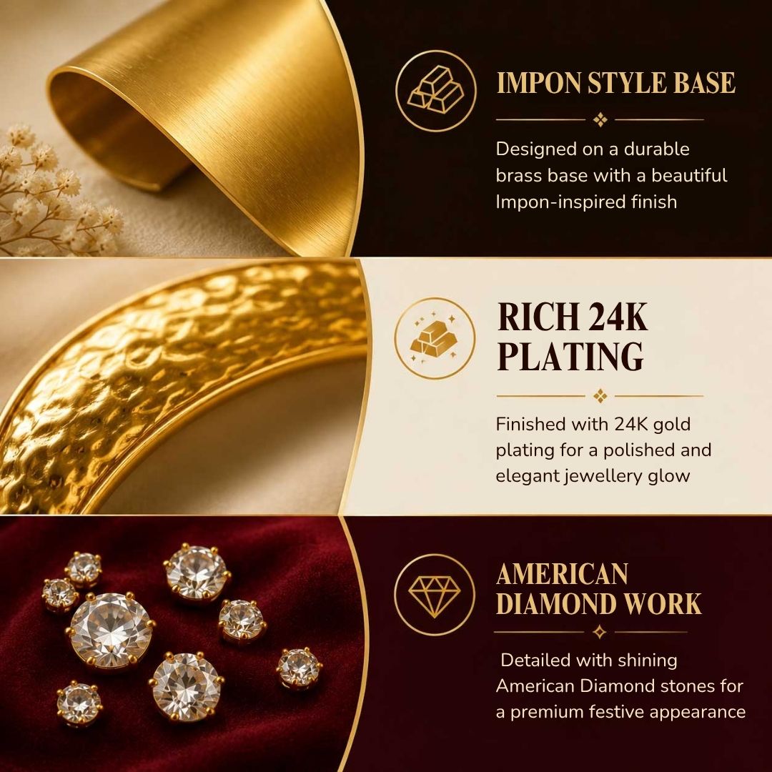 Guaranteed impon micro gold plated AD stone necklace set - Sasitrends