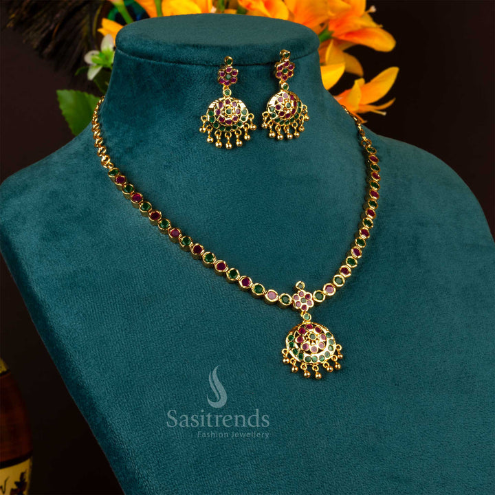 Traditional Addigai jewellery in ruby-green stonework and micro gold plating, crafted for cultural wedding celebrations and bridal elegance – sasitrends

