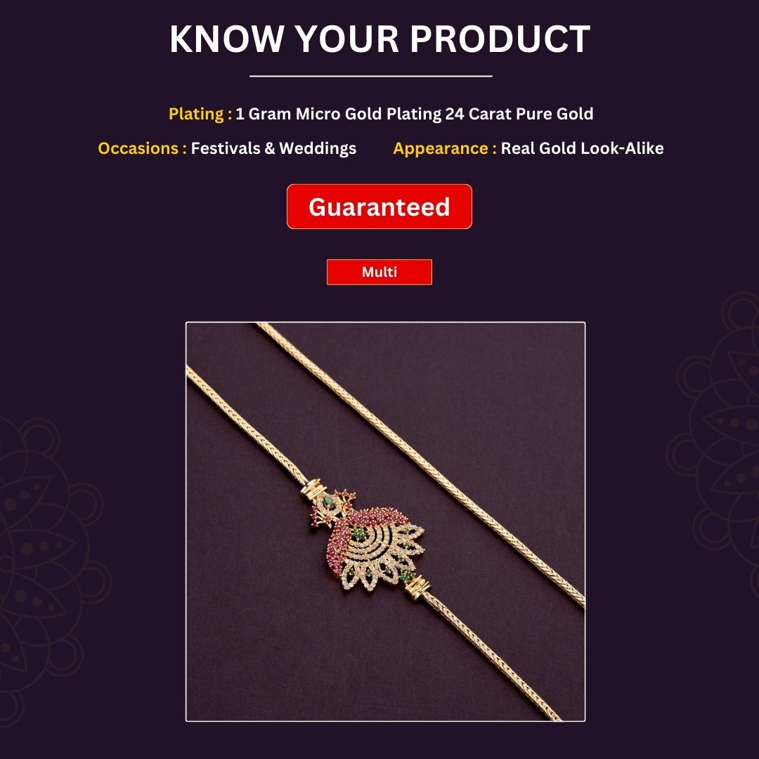 Micro gold plated Mugappu Chain Measurement Image -Sasitrends