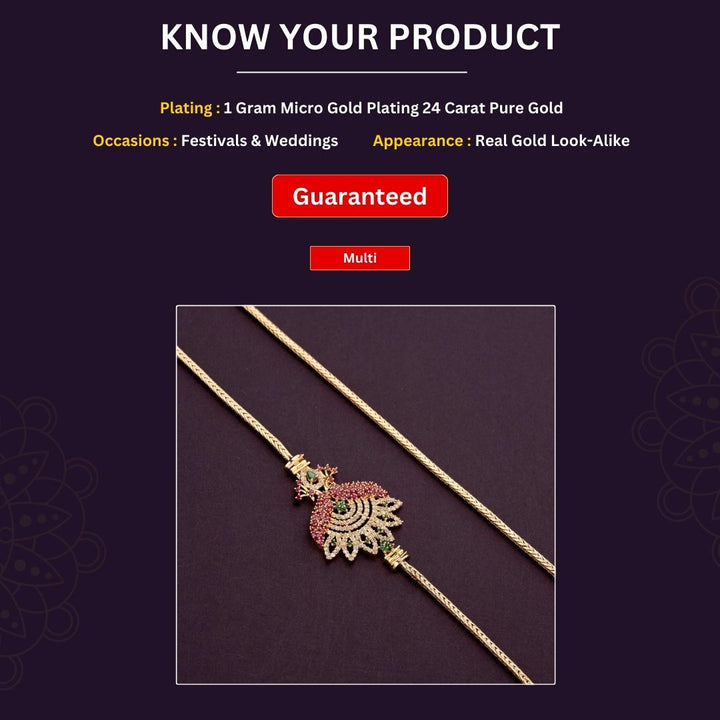 Micro gold plated Mugappu Chain Measurement Image -Sasitrends