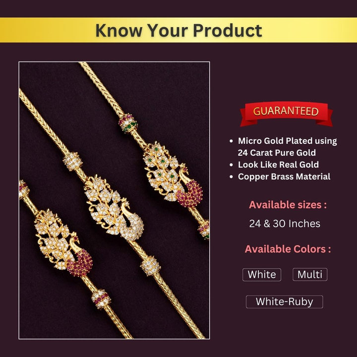 Micro Gold Plated Mugappu Chain Measurement Image - Sasitrends
