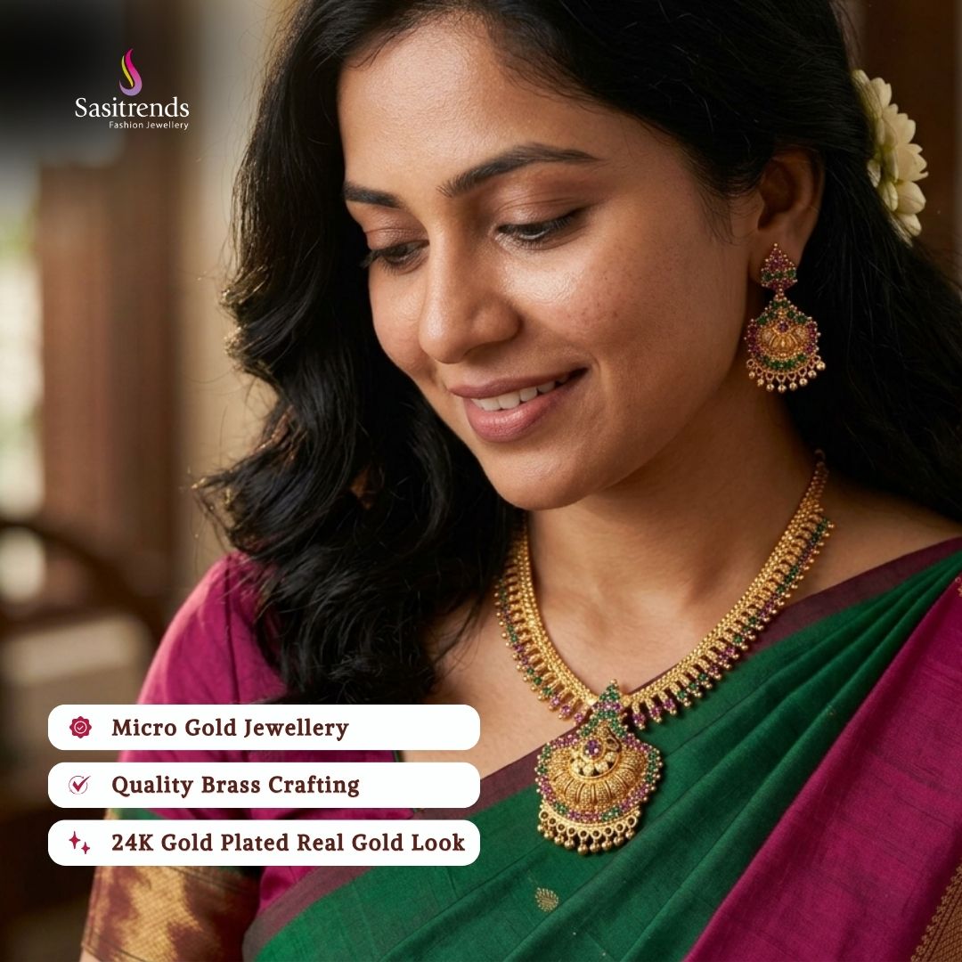 Guaranteed Micro gold plated necklace set model image - Sasitrends