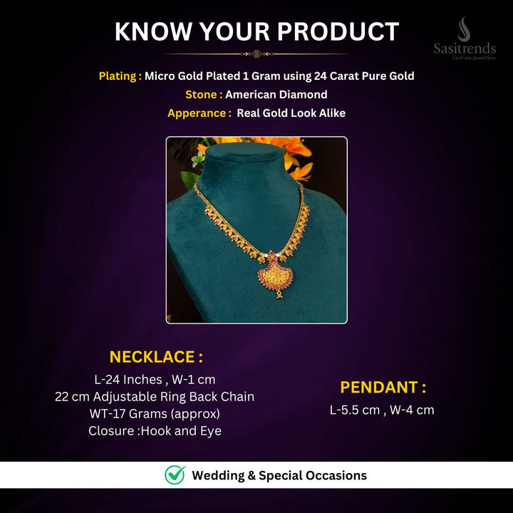 Micro Gold Plated Necklace Set Measurement Image - Sasitrends